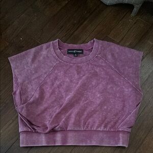 Anthropologie Purple Cropped Sweatshirt